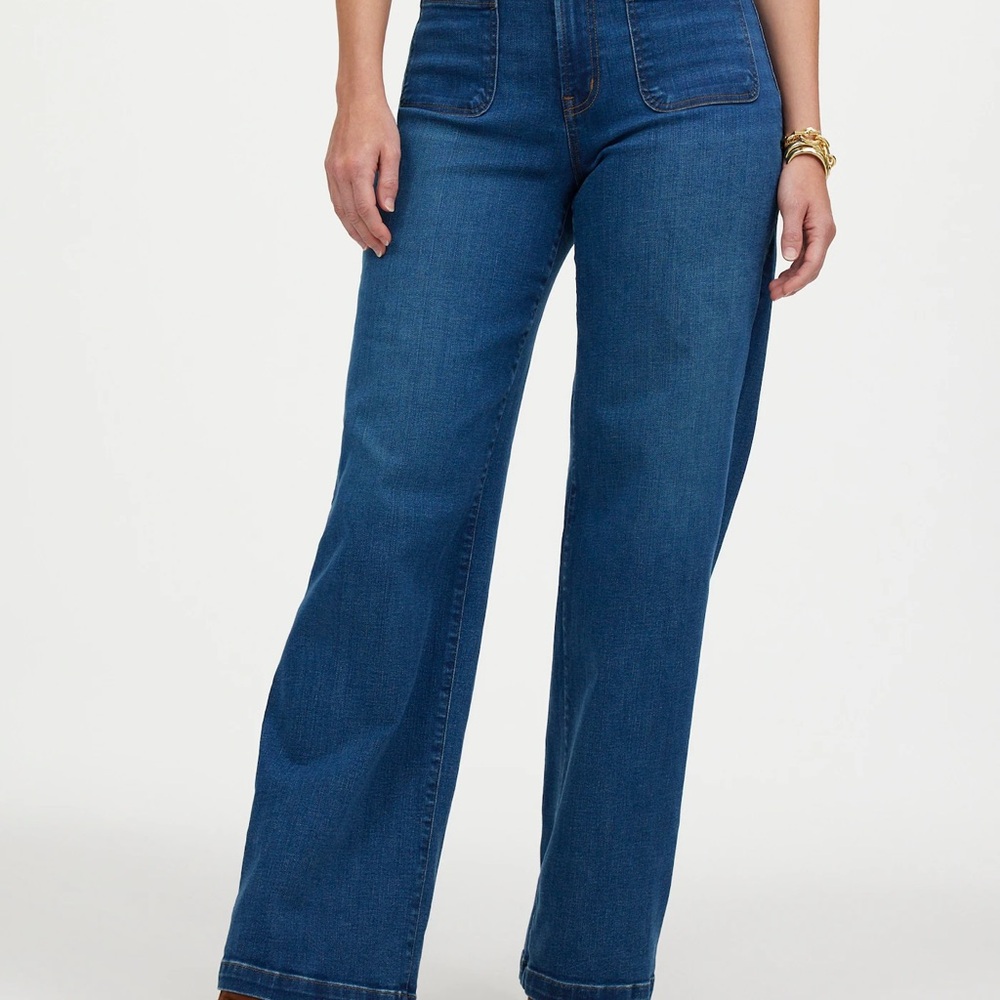Madewell Blue Flare Wide Leg Jeans